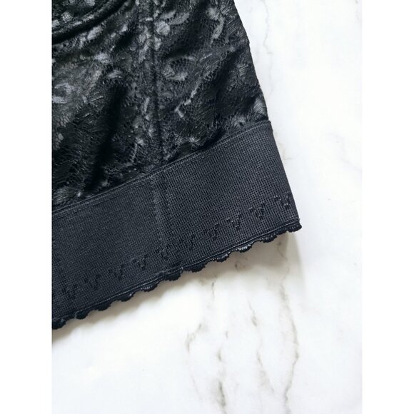 Sears Black Lace Vintage Bustier Longline Pinup Underwire Strapless Bra 36C - Picture 4 of 11